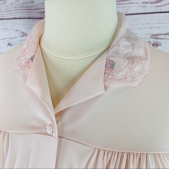 Shadowline vintage nightgown robe lace sheer - Picture 3 of 14